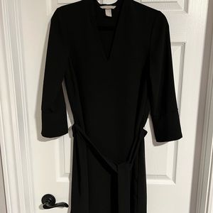 H&M midi black long sleeve dress